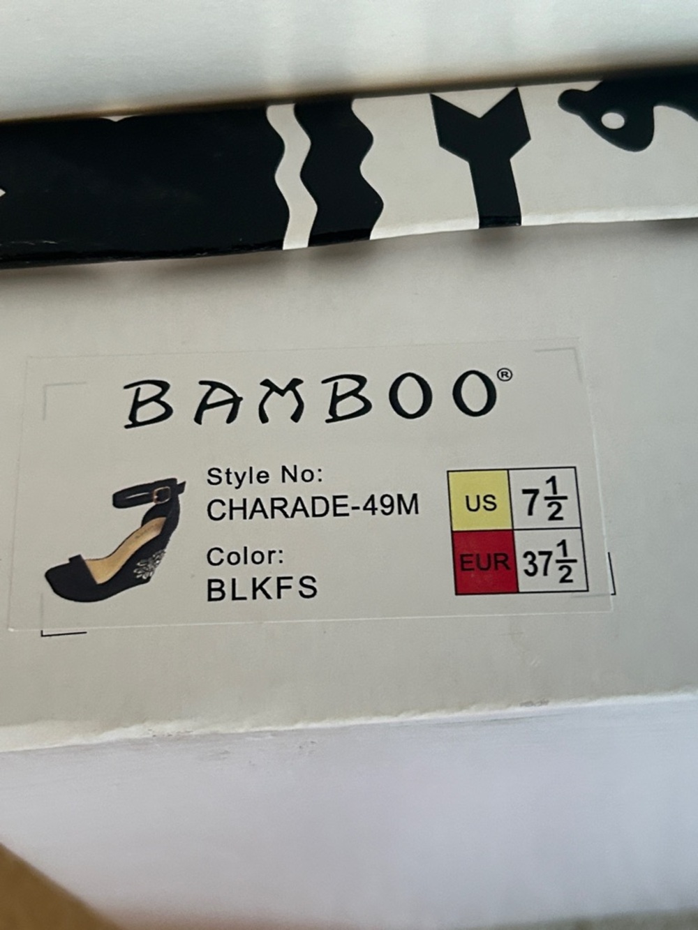 BAMBOO Embellished Ankle-Strap Wedge Sandals Black - Picture 11 of 12